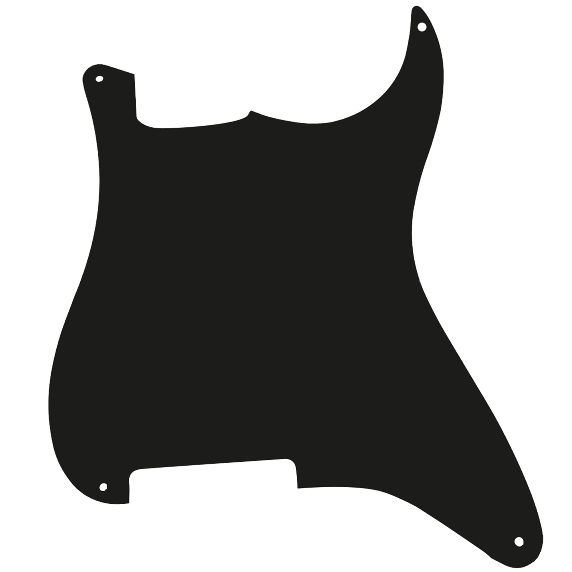 Musiclily 4 Holes Blank Custom Outline Pickguard Plate for Fender Stratocaster Strat ST Style Guitar, 1Ply Matte Black